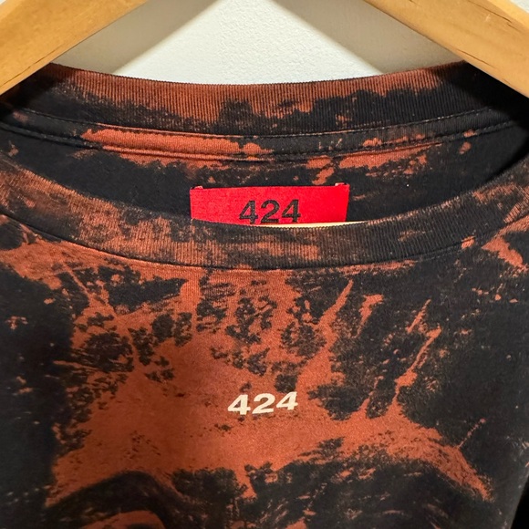 424 Fairfax Bleached black Long Sleeve T-Shirt - Picture 2 of 7
